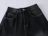 DAXUEN Faded wide-leg denim trousers with contrasting stitching