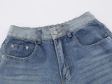 DAXUEN Light to medium blue denim wide-leg jeans