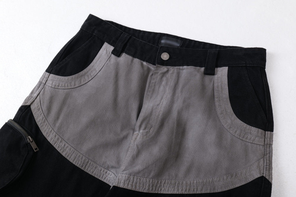 DAXUEN Wide-leg color-block pants with abstract pattern