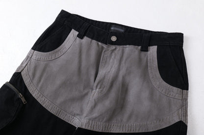 DAXUEN Wide-leg color-block pants with abstract pattern