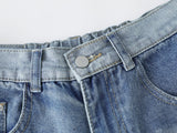DAXUEN Light to medium blue denim wide-leg jeans