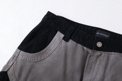 DAXUEN Wide-leg color-block pants with abstract pattern