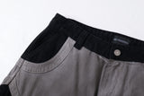 DAXUEN Wide-leg color-block pants with abstract pattern