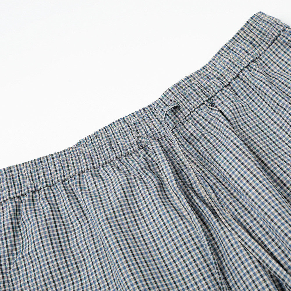 DAXUEN Wide-leg gingham pants with elastic waistband