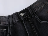 DAXUEN Faded wide-leg denim trousers with contrasting stitching