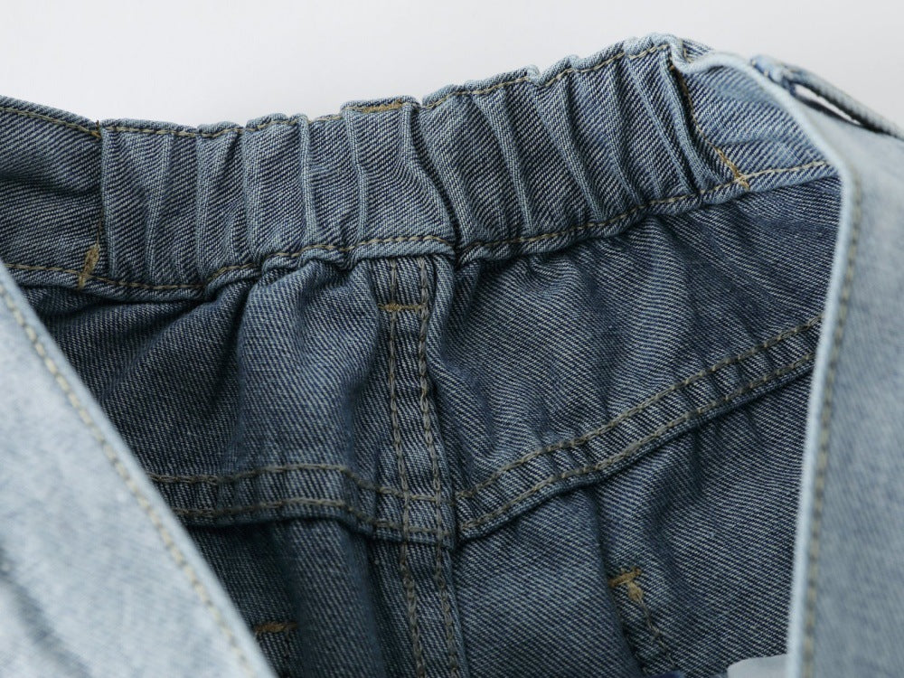 DAXUEN Light to medium blue denim wide-leg jeans