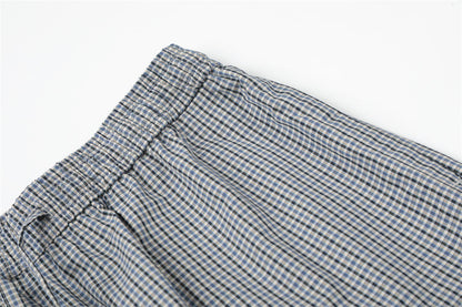 DAXUEN Wide-leg gingham pants with elastic waistband