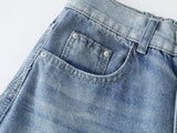 DAXUEN Light to medium blue denim wide-leg jeans