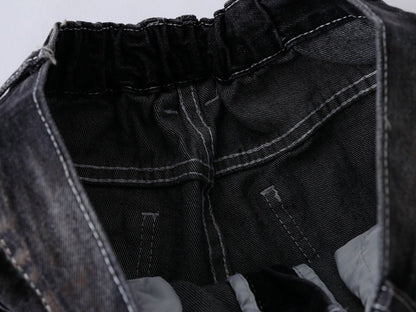 DAXUEN Faded wide-leg denim trousers with contrasting stitching