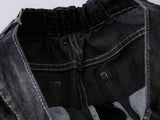 DAXUEN Faded wide-leg denim trousers with contrasting stitching