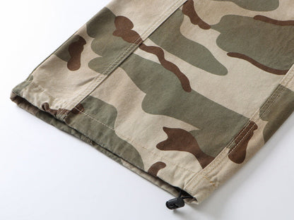 DAXUEN Wide-leg camouflage pants with textured fabric