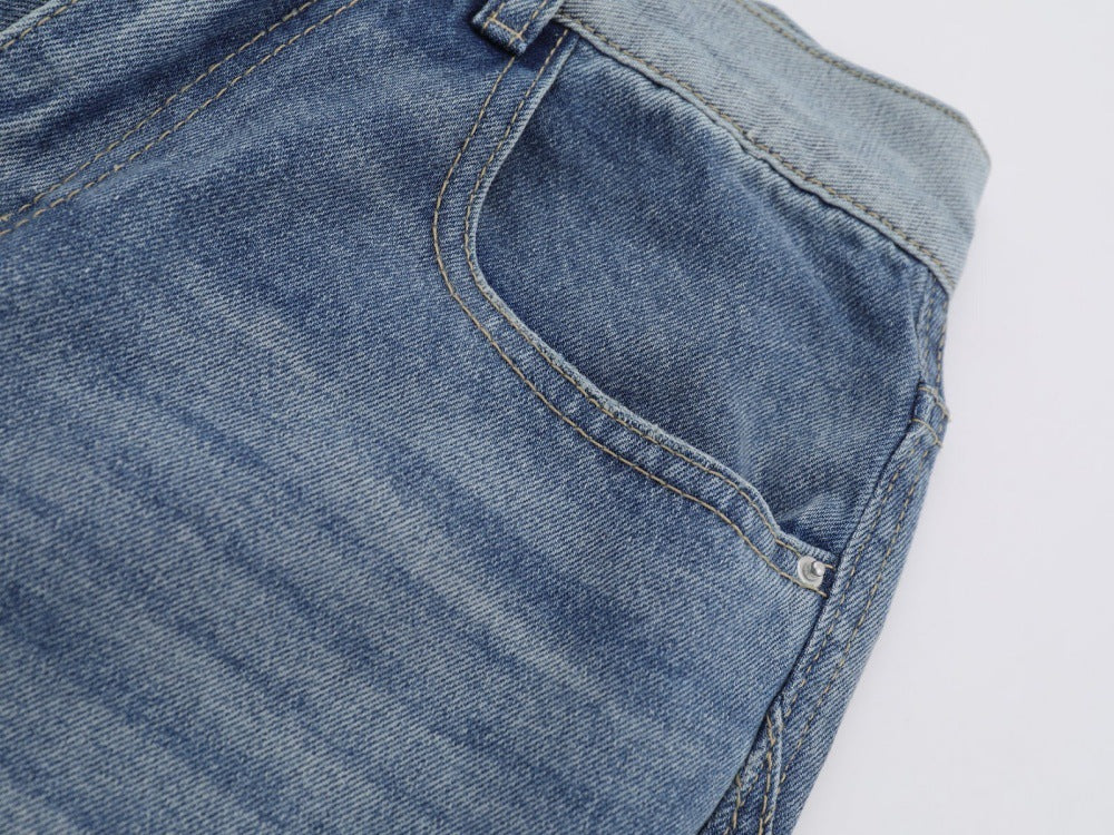DAXUEN Light to medium blue denim wide-leg jeans