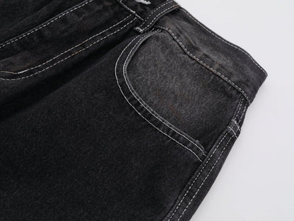 DAXUEN Faded wide-leg denim trousers with contrasting stitching