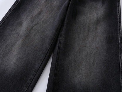 DAXUEN Faded wide-leg denim trousers with contrasting stitching