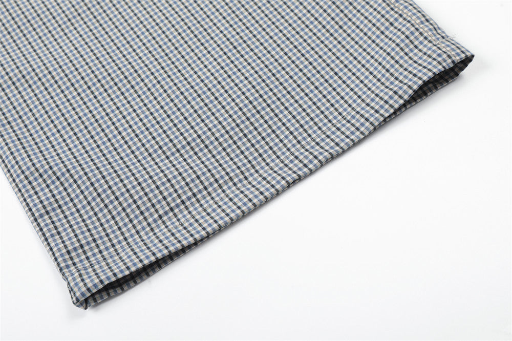 DAXUEN Wide-leg gingham pants with elastic waistband