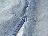 DAXUEN Light to medium blue denim wide-leg jeans