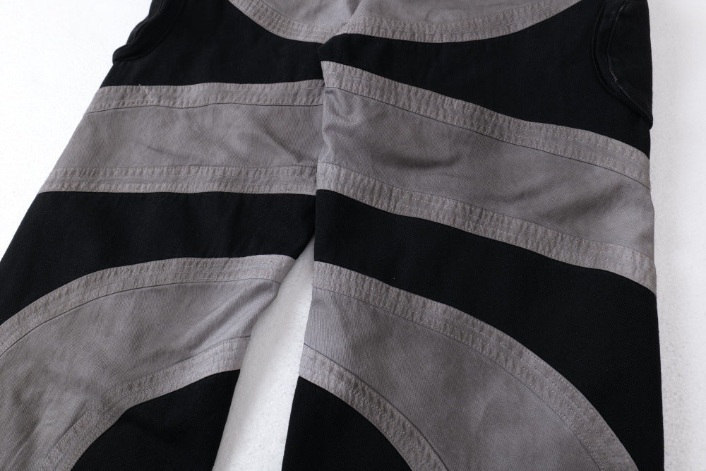 DAXUEN Wide-leg color-block pants with abstract pattern