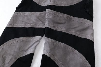 DAXUEN Wide-leg color-block pants with abstract pattern