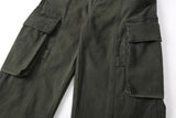 DAXUEN High-waisted wide-leg cargo pants in olive green