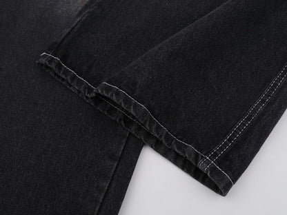 DAXUEN Faded wide-leg denim trousers with contrasting stitching
