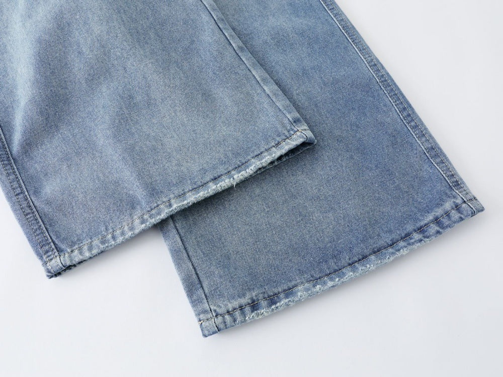 DAXUEN Light to medium blue denim wide-leg jeans