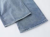 DAXUEN Light to medium blue denim wide-leg jeans
