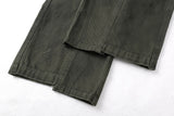 DAXUEN High-waisted wide-leg cargo pants in olive green