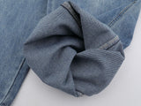 DAXUEN Light to medium blue denim wide-leg jeans