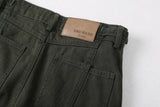 DAXUEN High-waisted wide-leg cargo pants in olive green