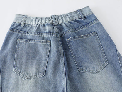 DAXUEN Light to medium blue denim wide-leg jeans