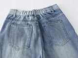 DAXUEN Light to medium blue denim wide-leg jeans