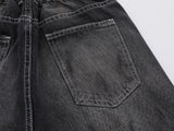DAXUEN Faded wide-leg denim trousers with contrasting stitching