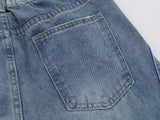 DAXUEN Light to medium blue denim wide-leg jeans
