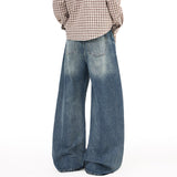 DAXUEN Pair of loose-fit wide-leg denim jeans in medium blue wash
