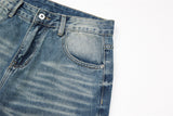 DAXUEN Pair of loose-fit wide-leg denim jeans in medium blue wash