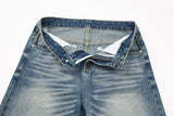 DAXUEN Pair of loose-fit wide-leg denim jeans in medium blue wash