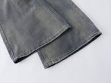 DAXUEN Distressed wide-leg jeans in washed light blue denim