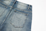 DAXUEN Pair of loose-fit wide-leg denim jeans in medium blue wash
