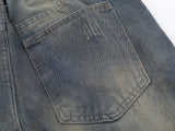 DAXUEN Distressed wide-leg jeans in washed light blue denim