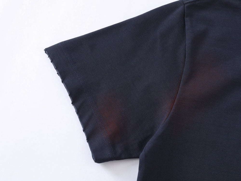 DAXUEN Relaxed-fit short-sleeved T-shirt with ribbed collar