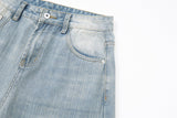 DAXUEN High-waisted wide-leg vintage wash jeans
