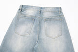 DAXUEN High-waisted wide-leg vintage wash jeans
