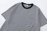 DAXUEN Striped crew-neck short-sleeve T-shirt with patch pocket