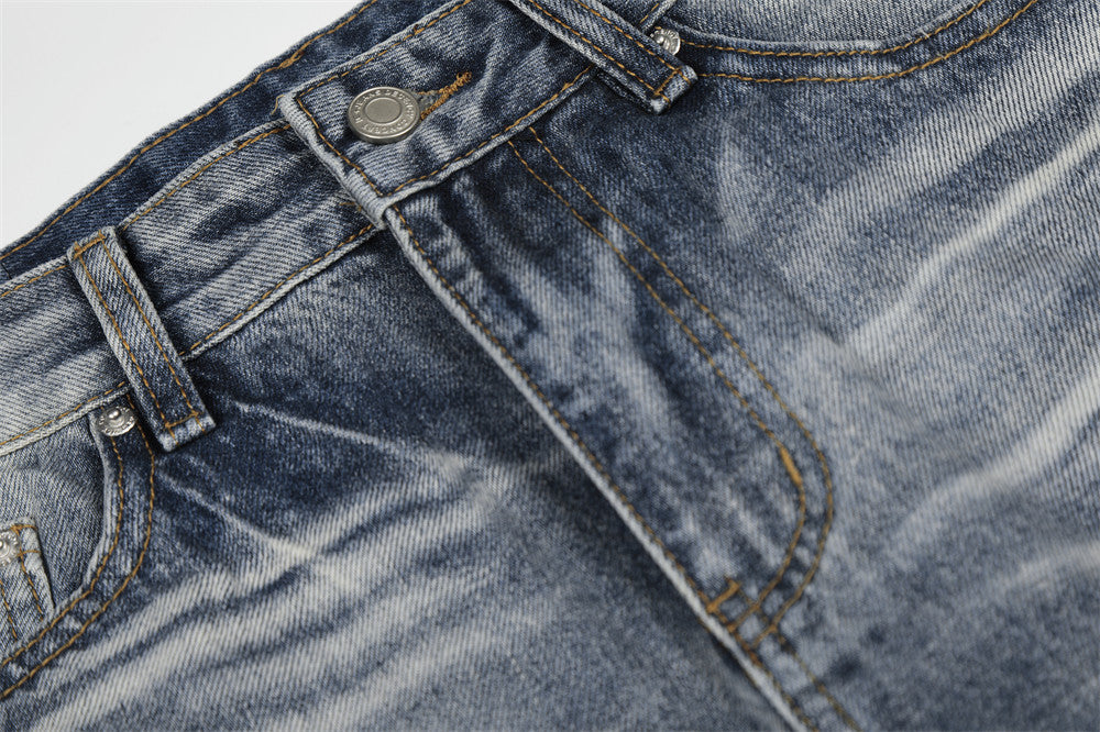 DAXUEN Distressed wide-leg denim jeans with a relaxed fit