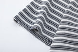 DAXUEN Striped crew-neck short-sleeve T-shirt with patch pocket