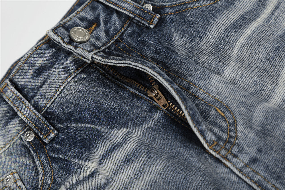 DAXUEN Distressed wide-leg denim jeans with a relaxed fit
