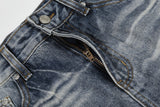 DAXUEN Distressed wide-leg denim jeans with a relaxed fit