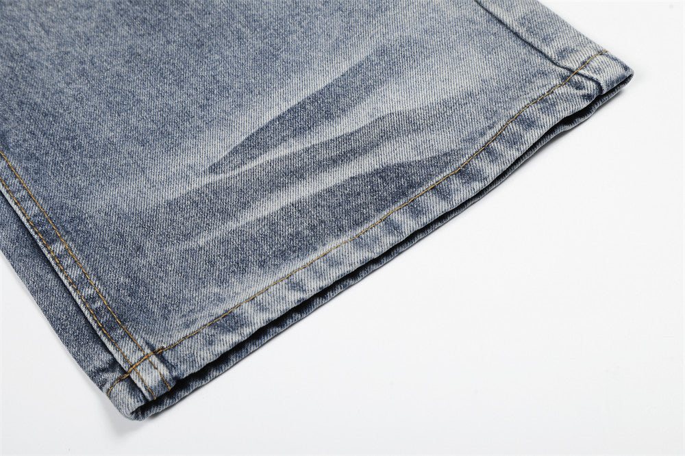 DAXUEN Distressed wide-leg denim jeans with a relaxed fit