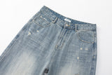 DAXUEN Distressed light blue wide leg denim jeans