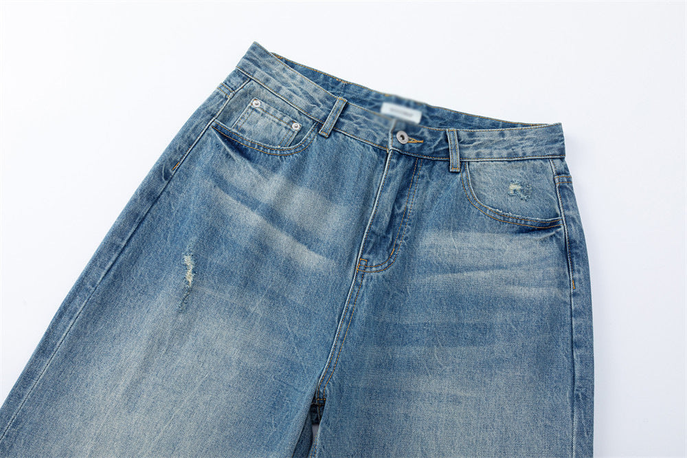 DAXUEN Light blue wide-leg denim jeans with gradient wash